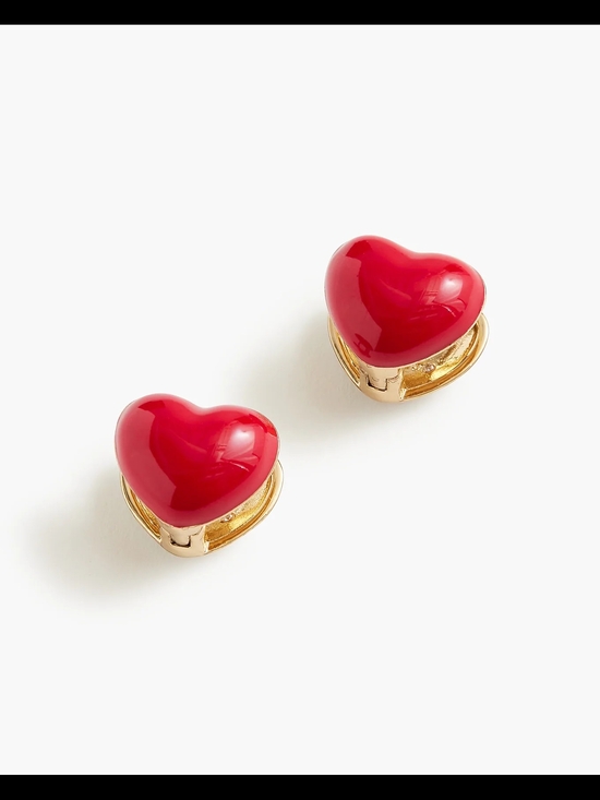 J. Crew Jewelry - J.Crew Double Sided Heart Stud Earrings, White/ Red